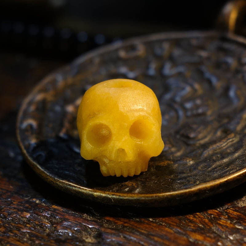 玑缘手工黄龙骷髅头骨桶珠藏式尸陀林主腰佛珠其他特色工艺品