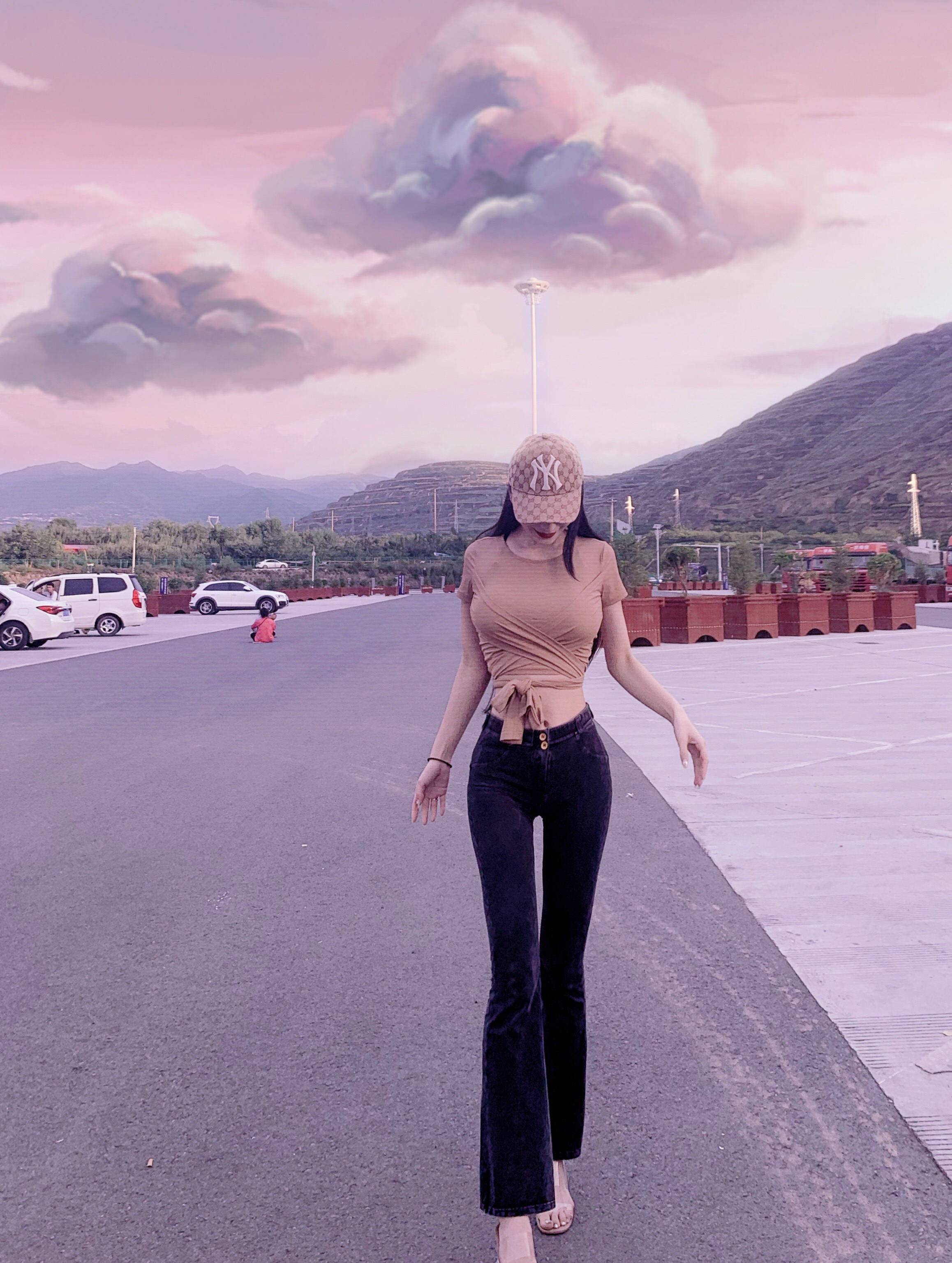 我是卡卡1995女装冬新款时尚高腰阔腿裤垂感修身显瘦网红喇叭裤