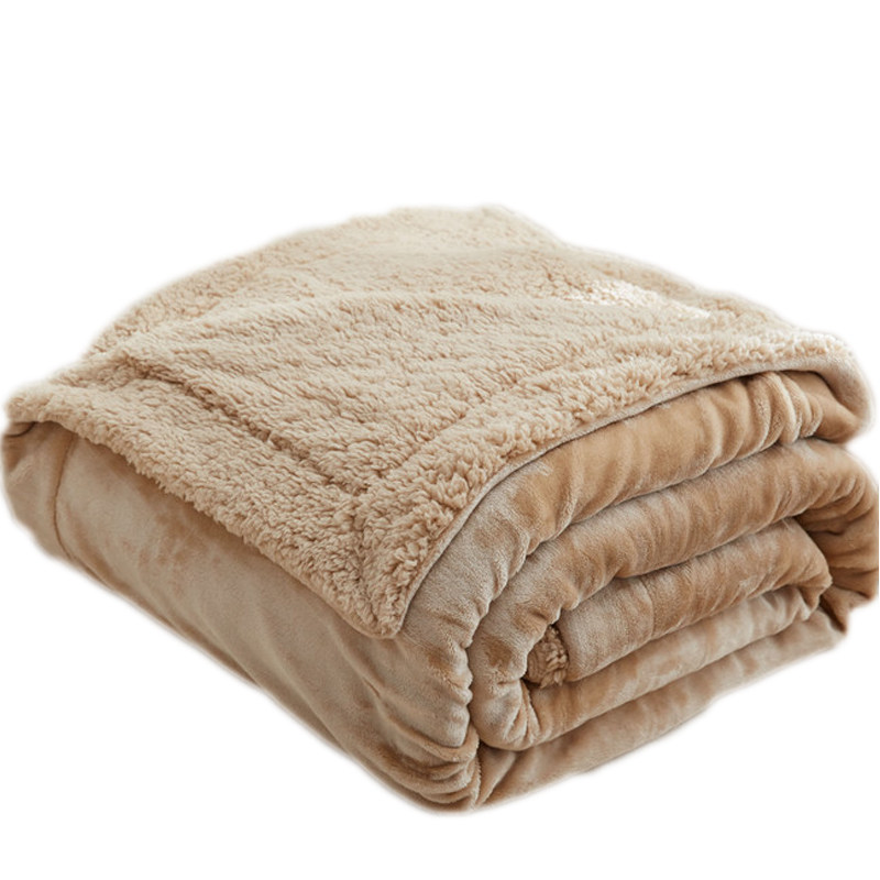 毛毯羊羔绒法兰绒加厚午休盖毯冬季办公室学生小blanket毛毯被子