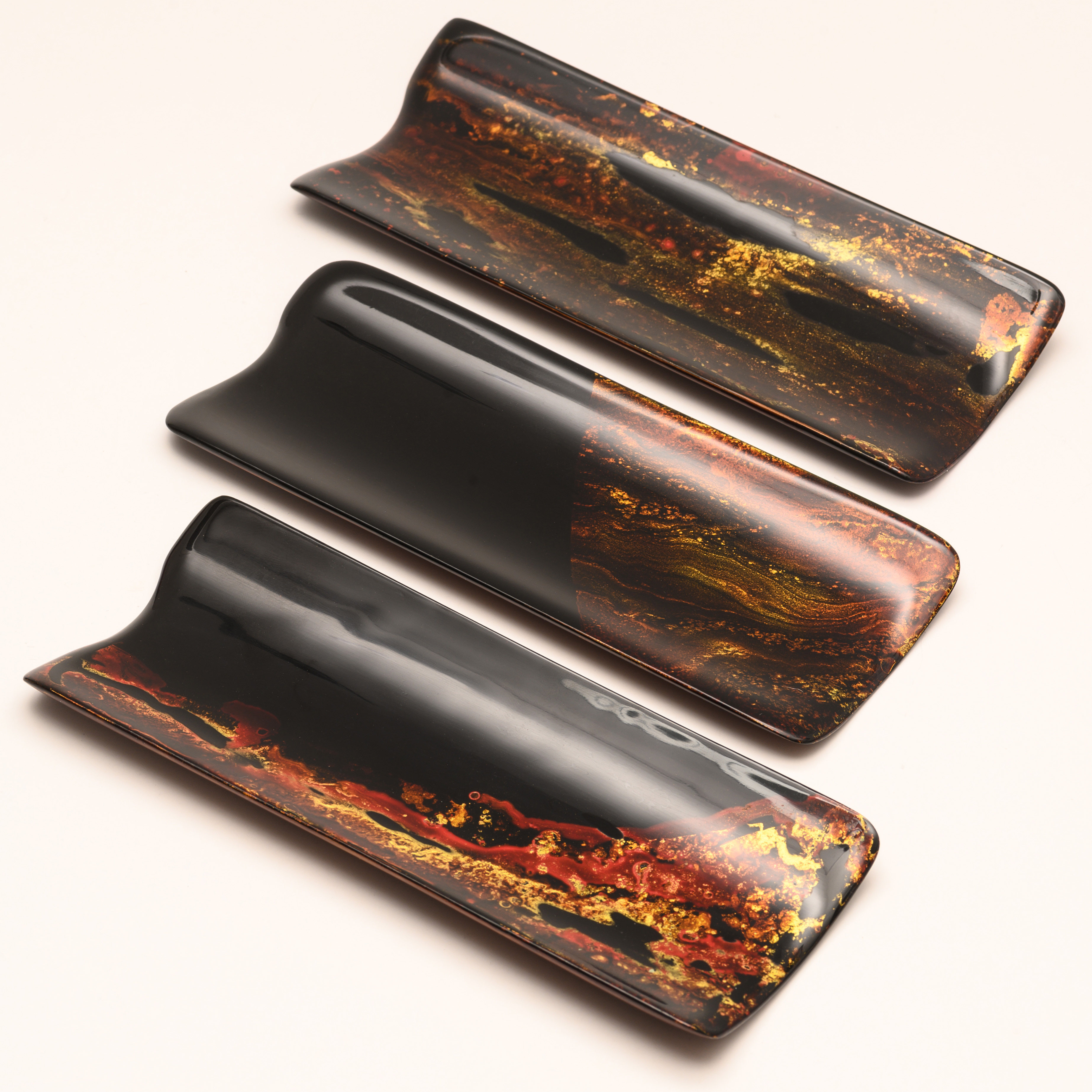 那莲唐物万家灯火火大漆竹胎茶则手工漆器茶具茶道