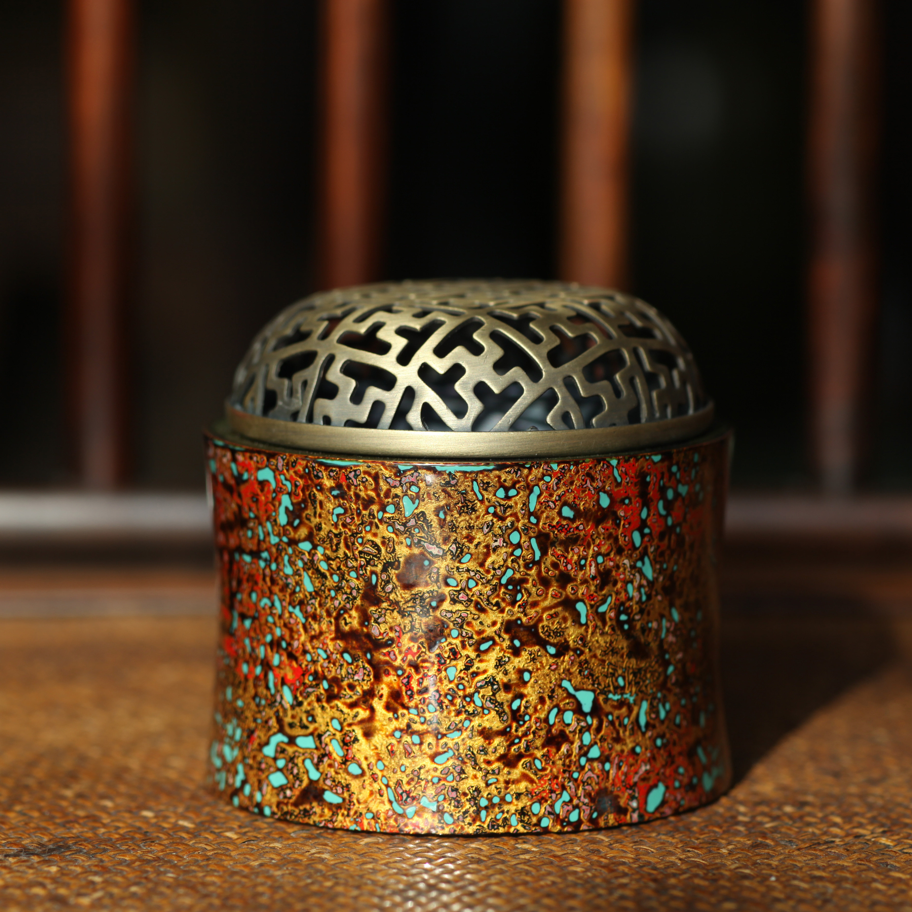 香炉那莲唐物大漆敦煌漆器手工制木胎香薰炉