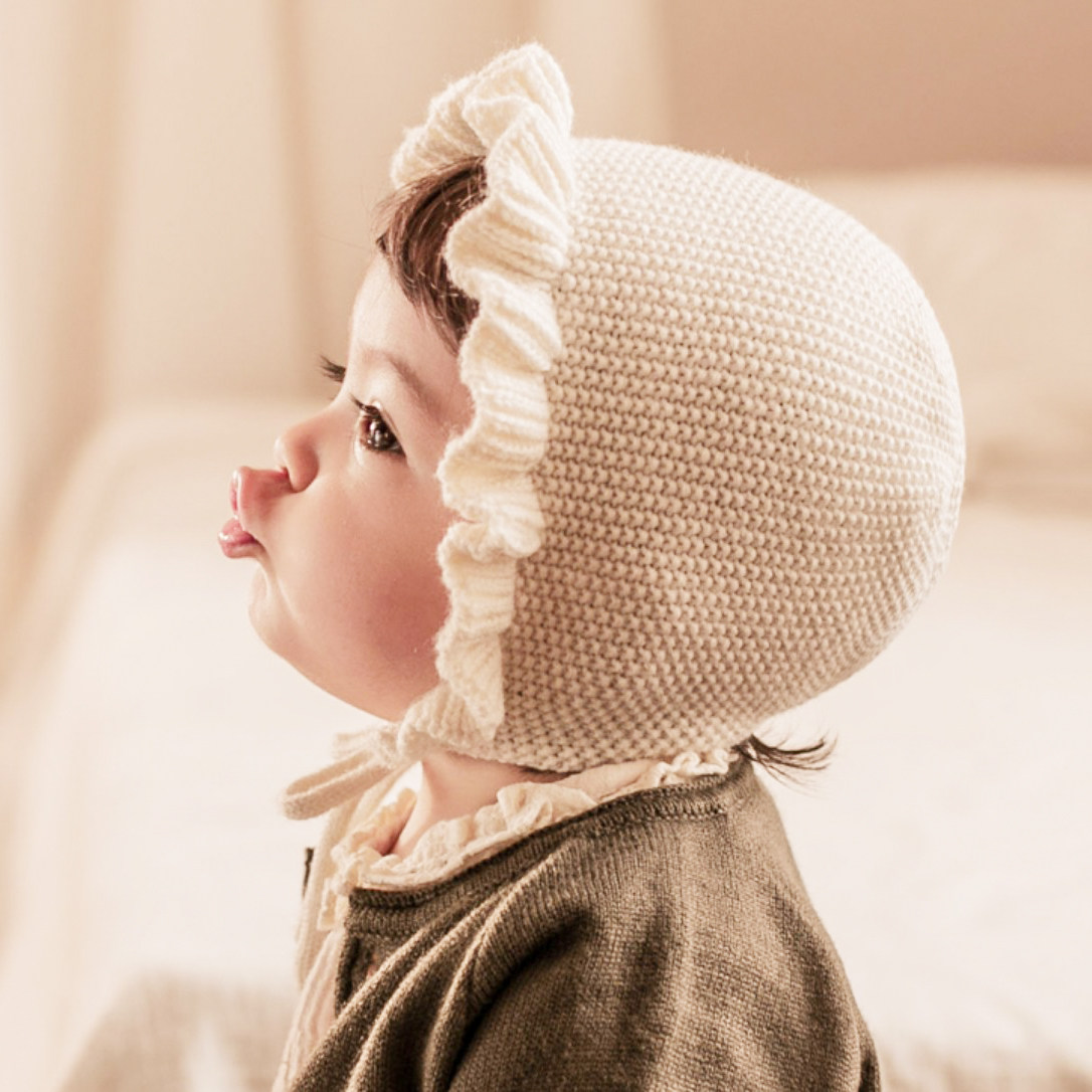 m284韩国进口正品可爱女宝宝护耳胎帽婴儿童春秋冬季公主针织帽子