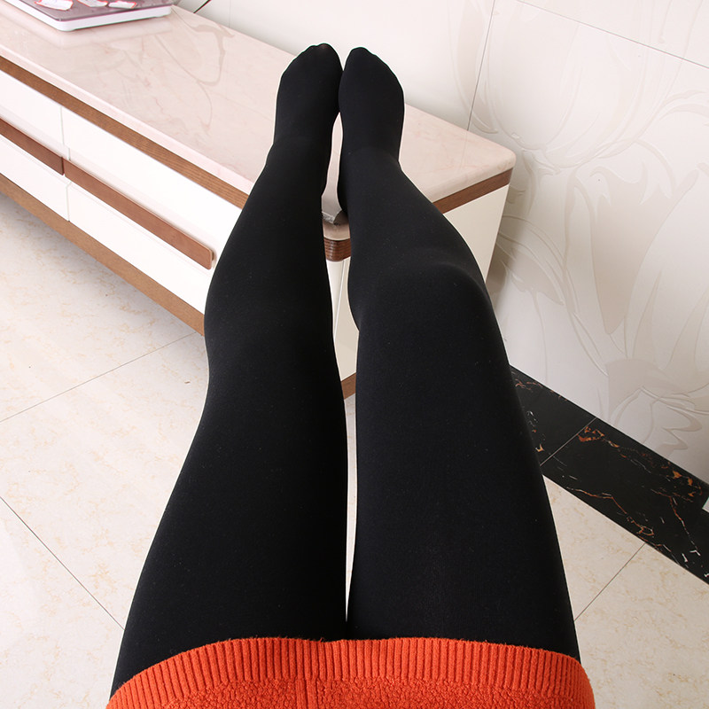 秋冬大码连裤袜女加加大黑色mm200高腰加绒加厚连裤袜