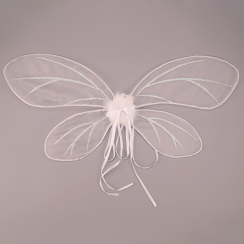 翅膀白色儿童蝴蝶天使羽毛奇妙仙子魔法透明道具翅膀