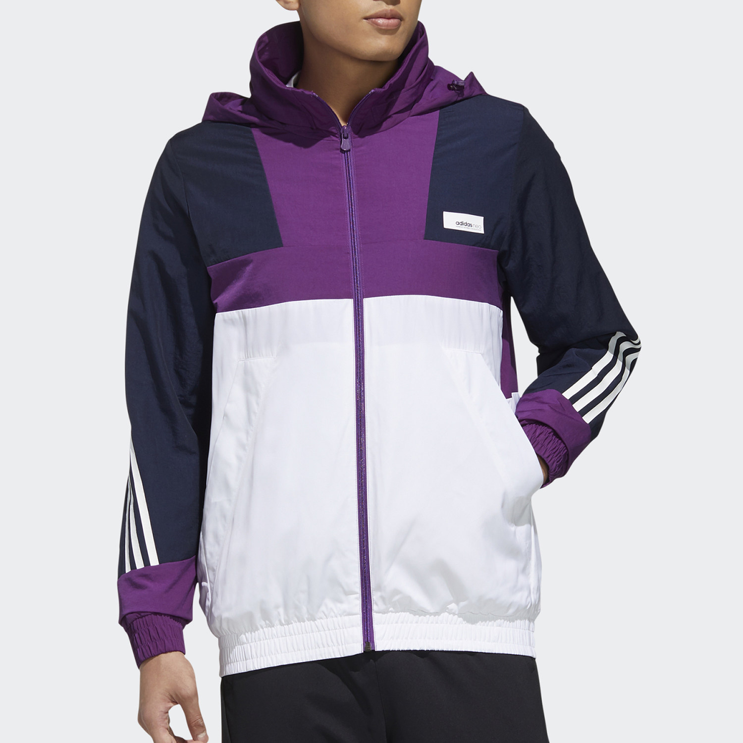 adidas阿迪达斯正品男子春季新款运动休闲防风夹克外套运动茄克