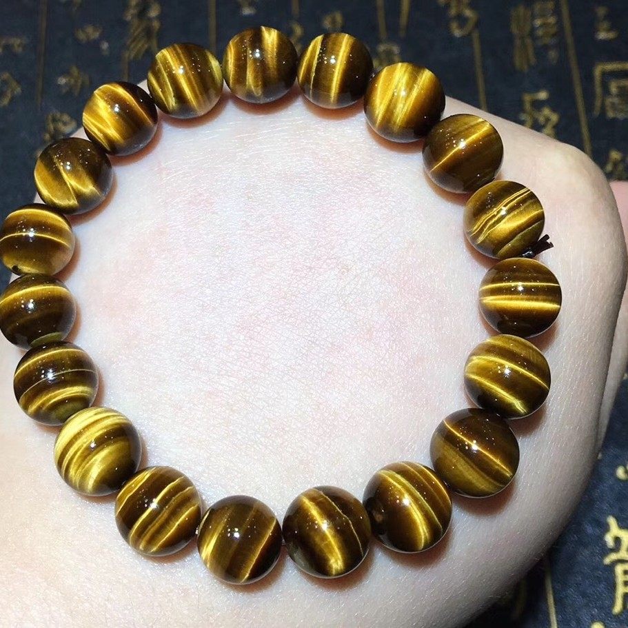 天然南非精品黄色虎眼石闪电猫眼效应男女手链手链