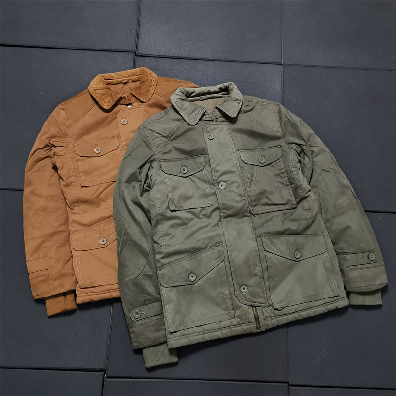 南方够用 修身复古重工艺多兜并接水洗夹棉加厚夹克外套B5-Y369