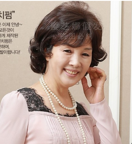 假发中老年短发时尚短卷发送妈妈烫卷中年女士整顶假发
