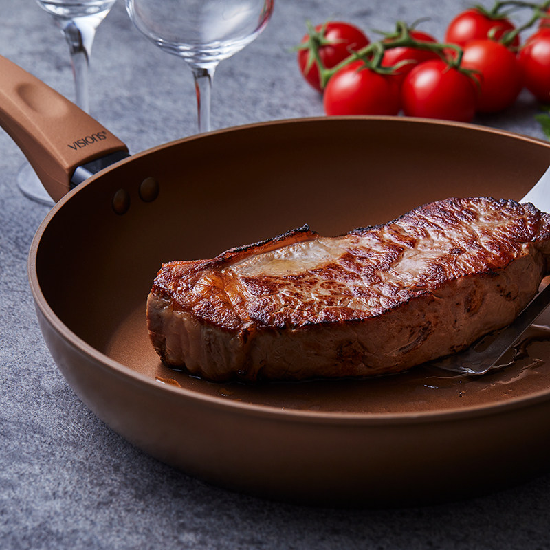 康宁煎锅visions大金锅焦不粘锅26cm带锅早餐平底锅煎锅