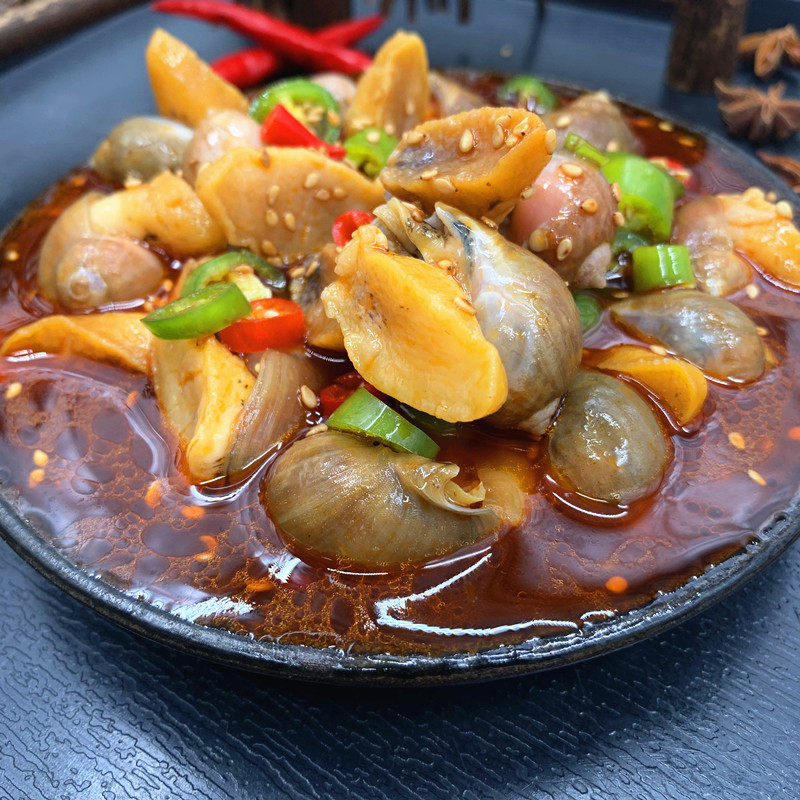 麻辣鲍鱼老婆脚即食假罐装即食小海海鲜3罐贝类制品