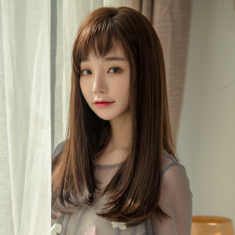 假发女长直发齐肩短发网红中长发气质修脸自然逼真假发套锁骨发型