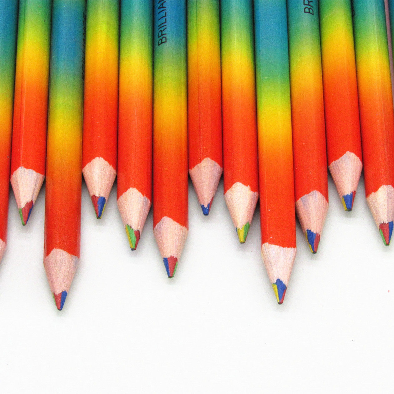 彩虹铅笔四色涂鸦芯彩混色文具韩国包邮日十支彩铅