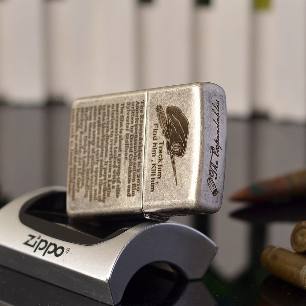 正版zippo煤油打火机纯铜敢死队个性diy定制雕刻zippo