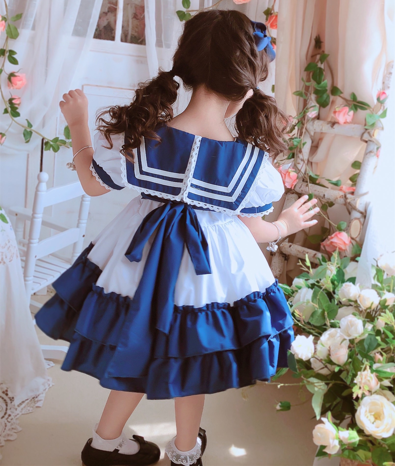夏季儿童海军风连衣裙宝宝洛丽塔裙子原创童装幼儿园连衣裙