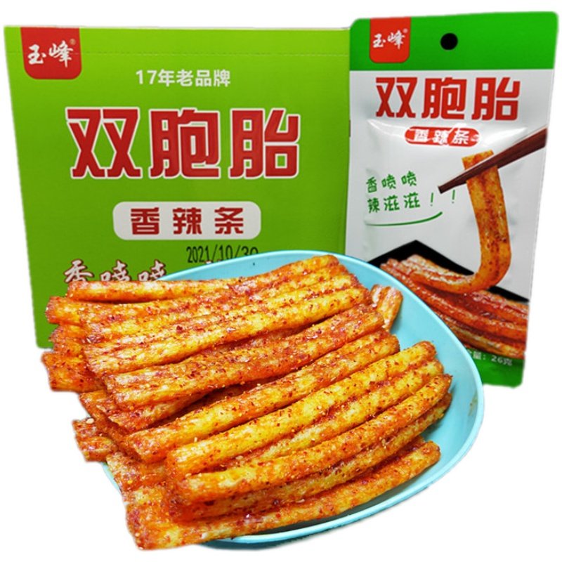 玉峰辣条双胞胎香辣花心22克混搭儿时麻辣零食面筋制品