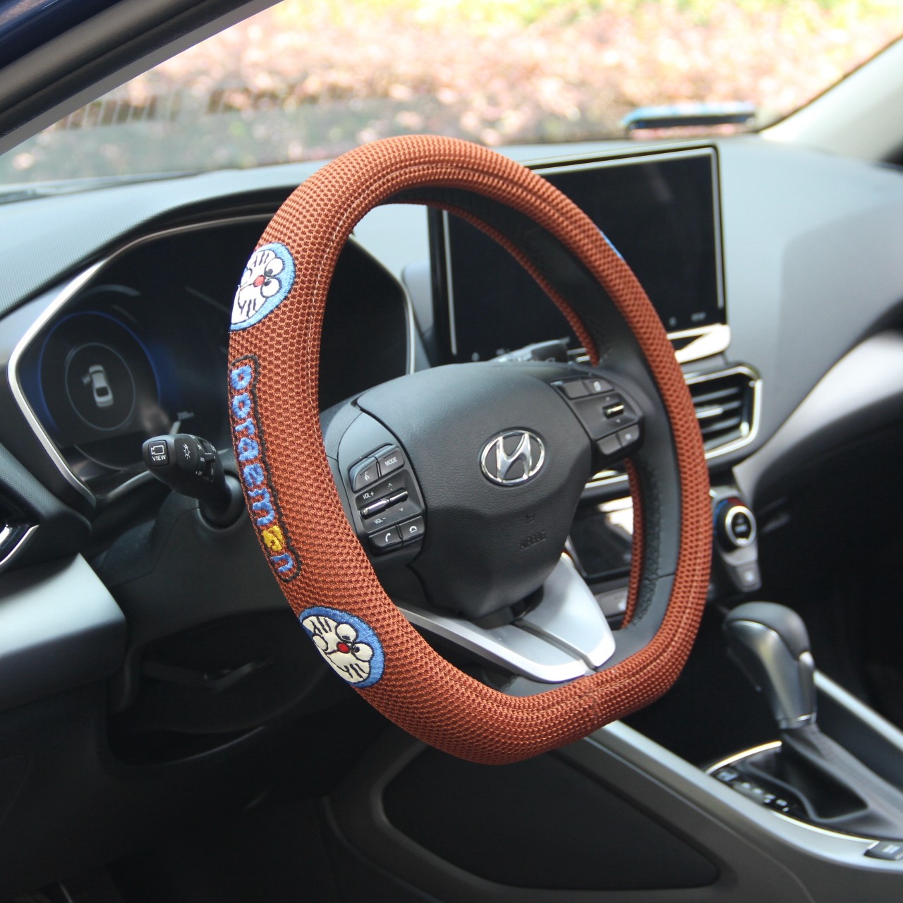 汽车d型方向盘套卡通刺绣可爱车把套大众专用速腾高尔夫朗逸途观