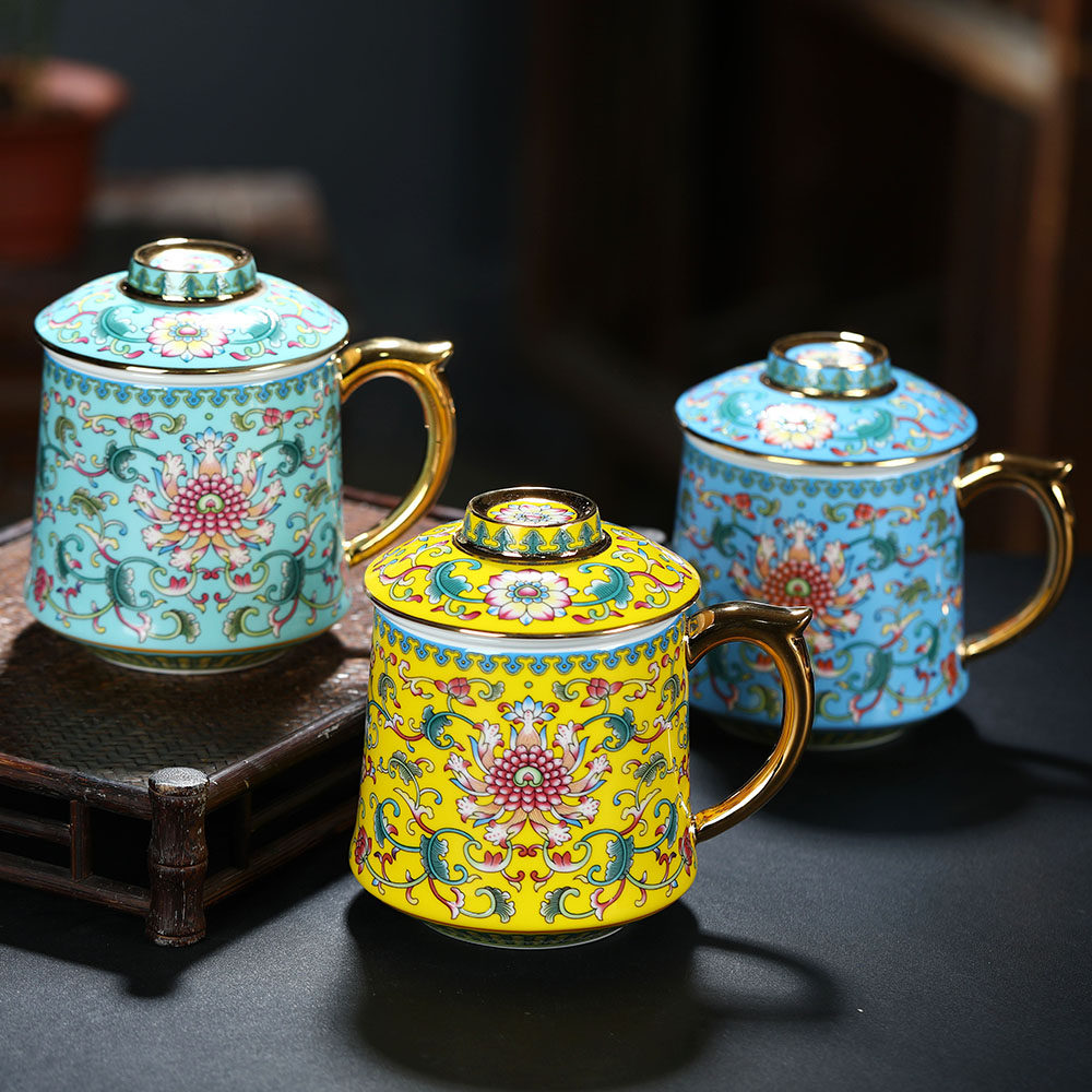 茶杯景德镇陶瓷个人专用高档瓷杯杯子家用水杯带盖茶杯