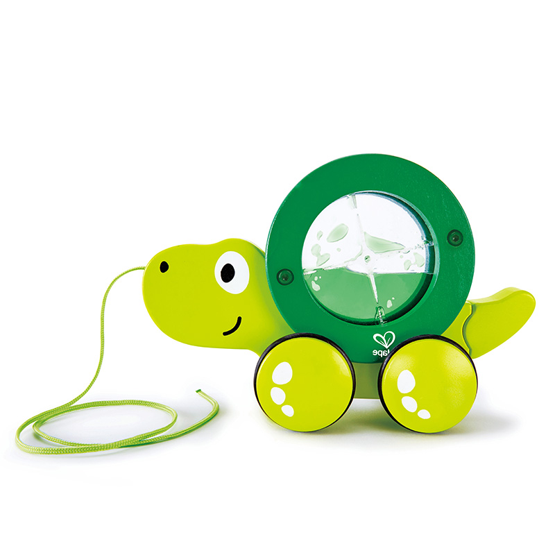 hape拖拉乌龟提托13岁婴幼儿宝宝多功能木制儿童拖拉学步玩具