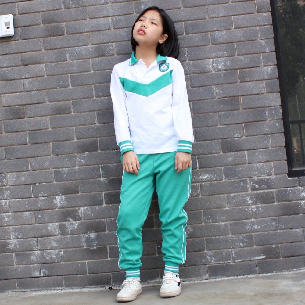 新款广州天河区体育东路校服小学生纯棉短袖短裤校服