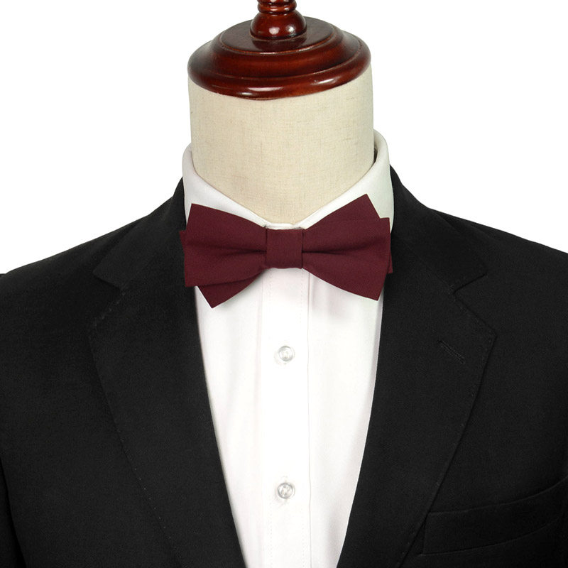 lrzyou新潮韩版休闲时尚正装气质绅士西装面料黑灰色男蝴蝶结领结