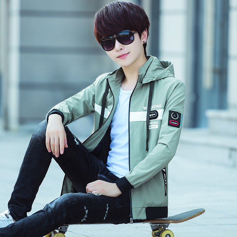 春秋秋季大童男孩子外套初中中学生1516岁青少年秋装夹克