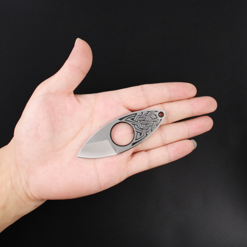 防身迷你便携指环一体式全钢橄榄小刀多功能组合工具