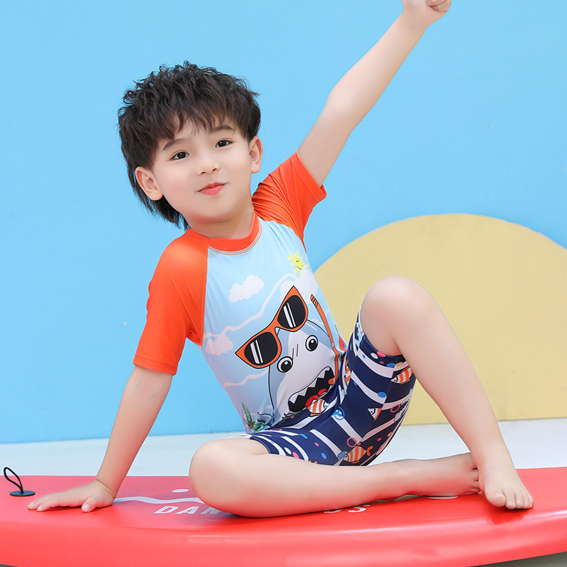 儿童泳衣男童宝宝卡通连体中大2020新款小男孩儿童泳衣