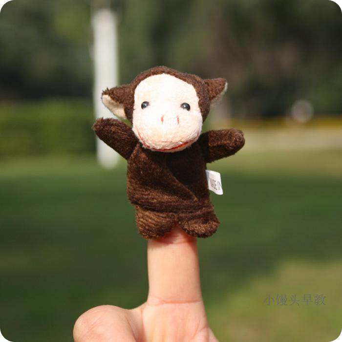 正版动物手指玩偶指偶玩具早教讲故事手偶儿童玩具白兔老鼠猫小狗