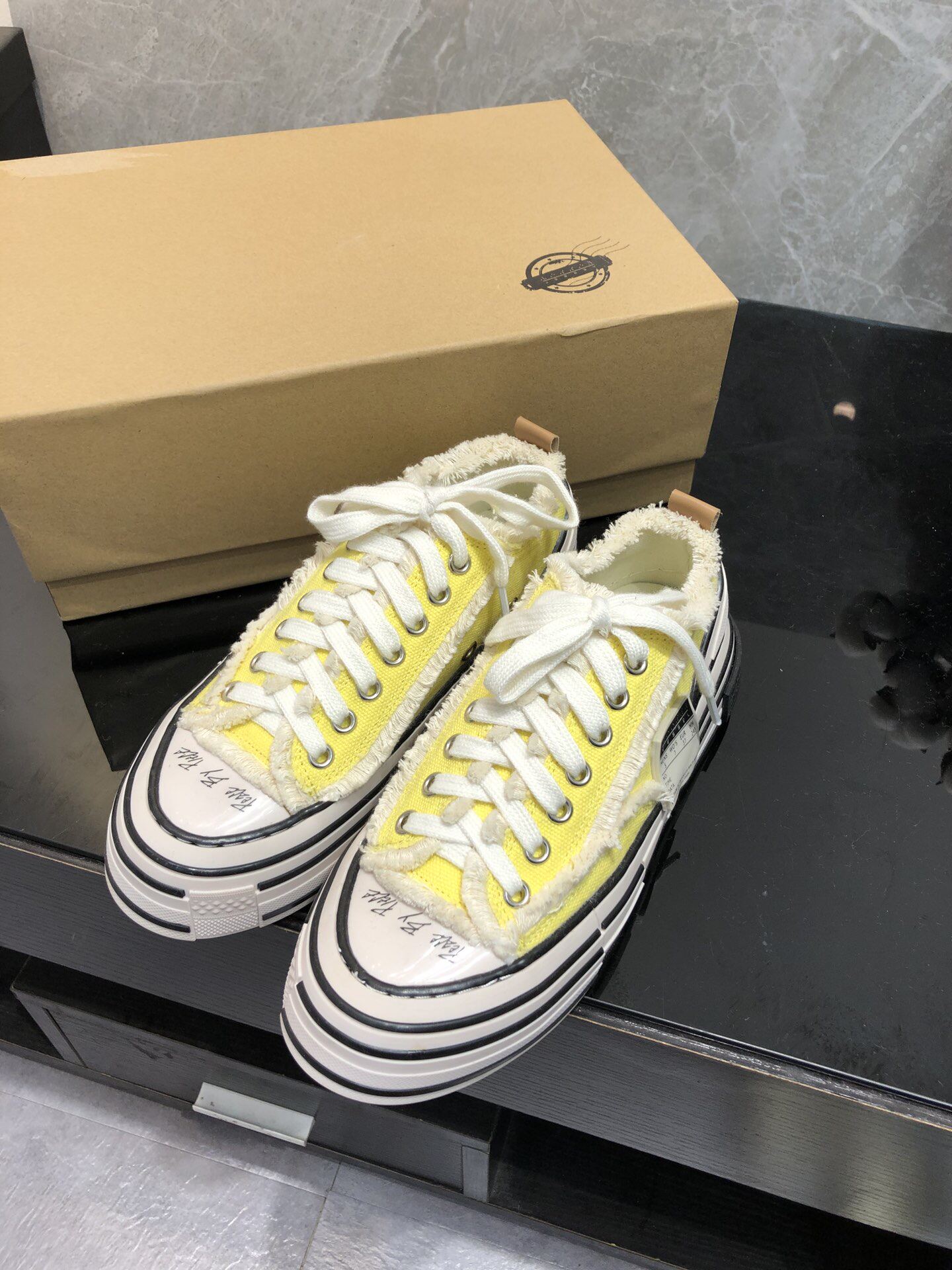 吴建豪同款厚底乞丐软木帆布布鞋vessel拼色系带休闲板鞋