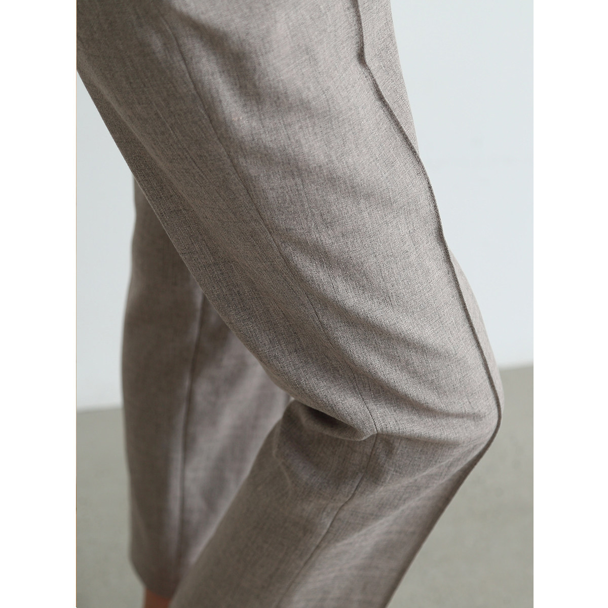 ssstudio亚麻中线西装裤女夏薄款通勤高腰显瘦休闲裤