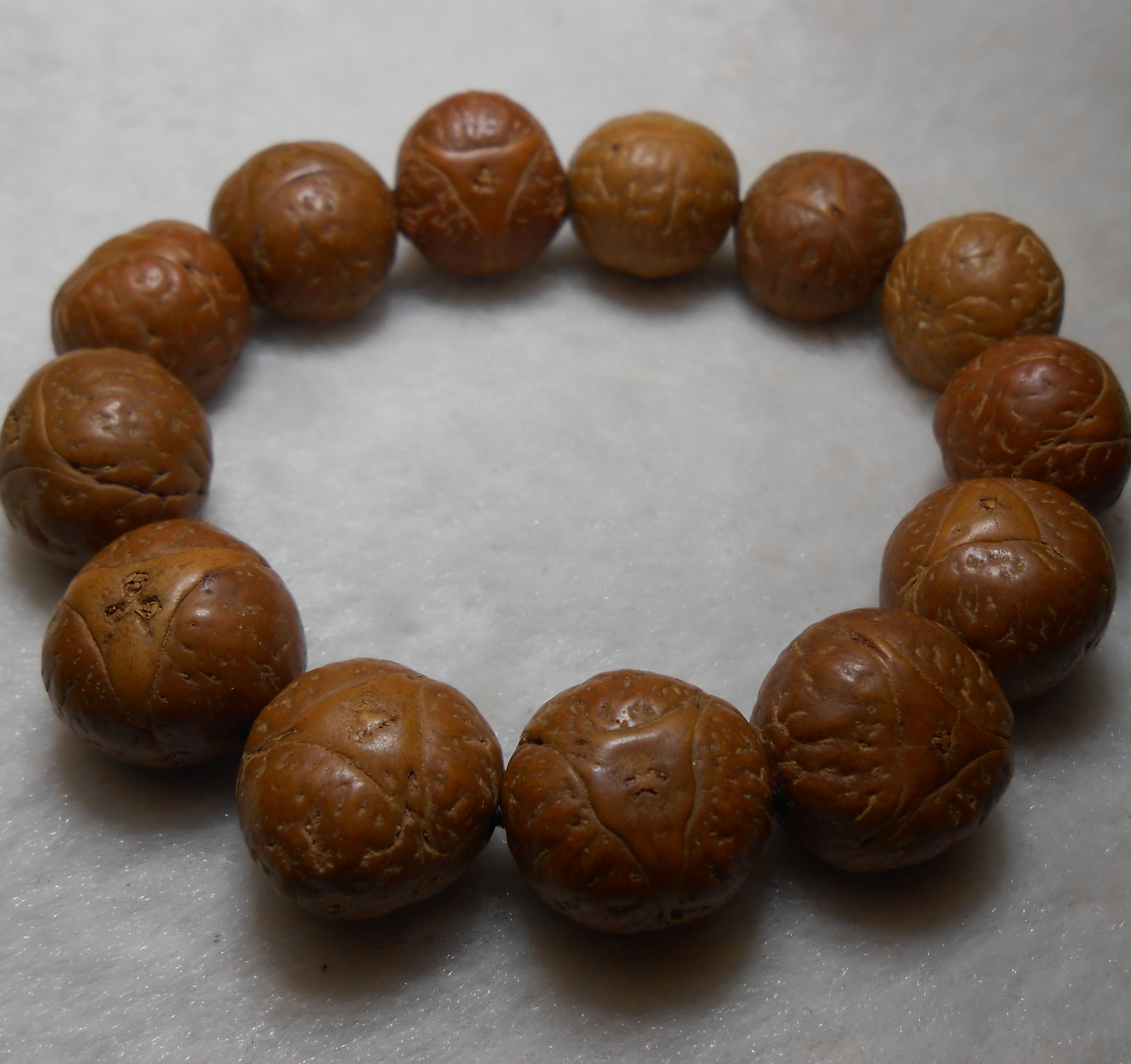 龙眼佛珠手串尼泊尔红皮手链木瓜一物一图佛珠