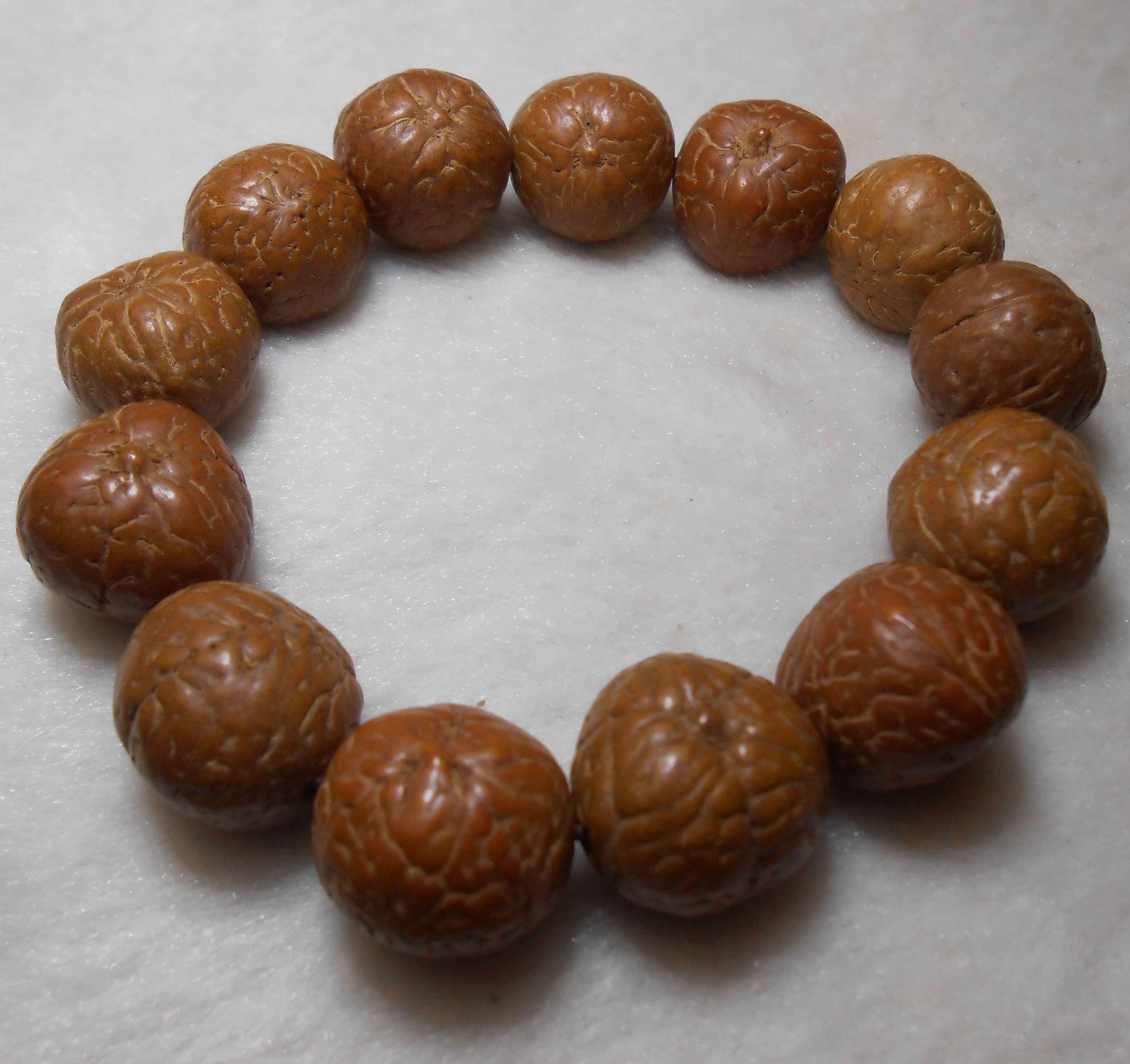 龙眼佛珠手串尼泊尔红皮手链木瓜一物一图佛珠