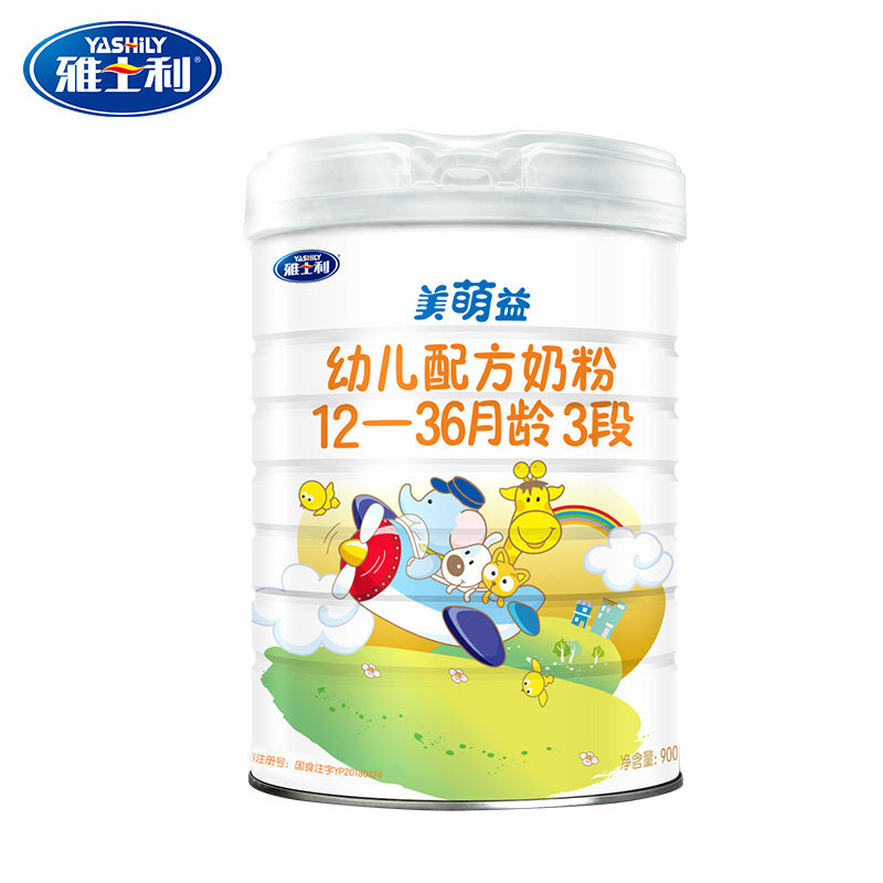 雅士利美萌益幼儿配方奶粉3段900g*6罐组合装12-36月龄含opo dha