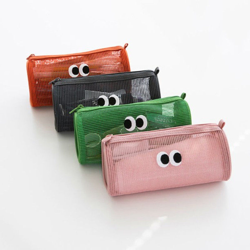 韩国livework大眼睛网格透明笔袋中高考学生文具收纳笔袋