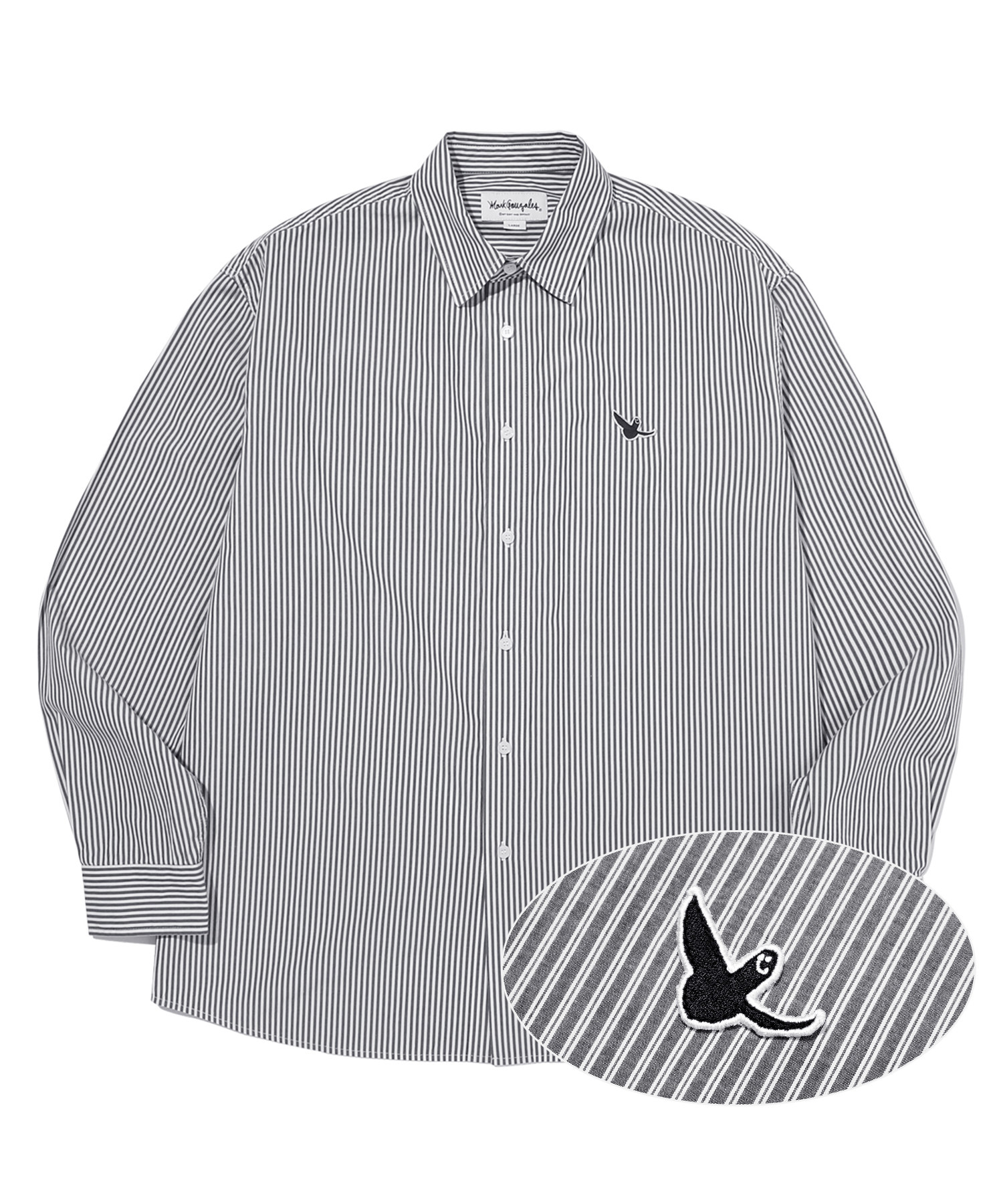 hipseoul韩国正品代购直邮markgonzales秋季新品logo刺绣衬衫