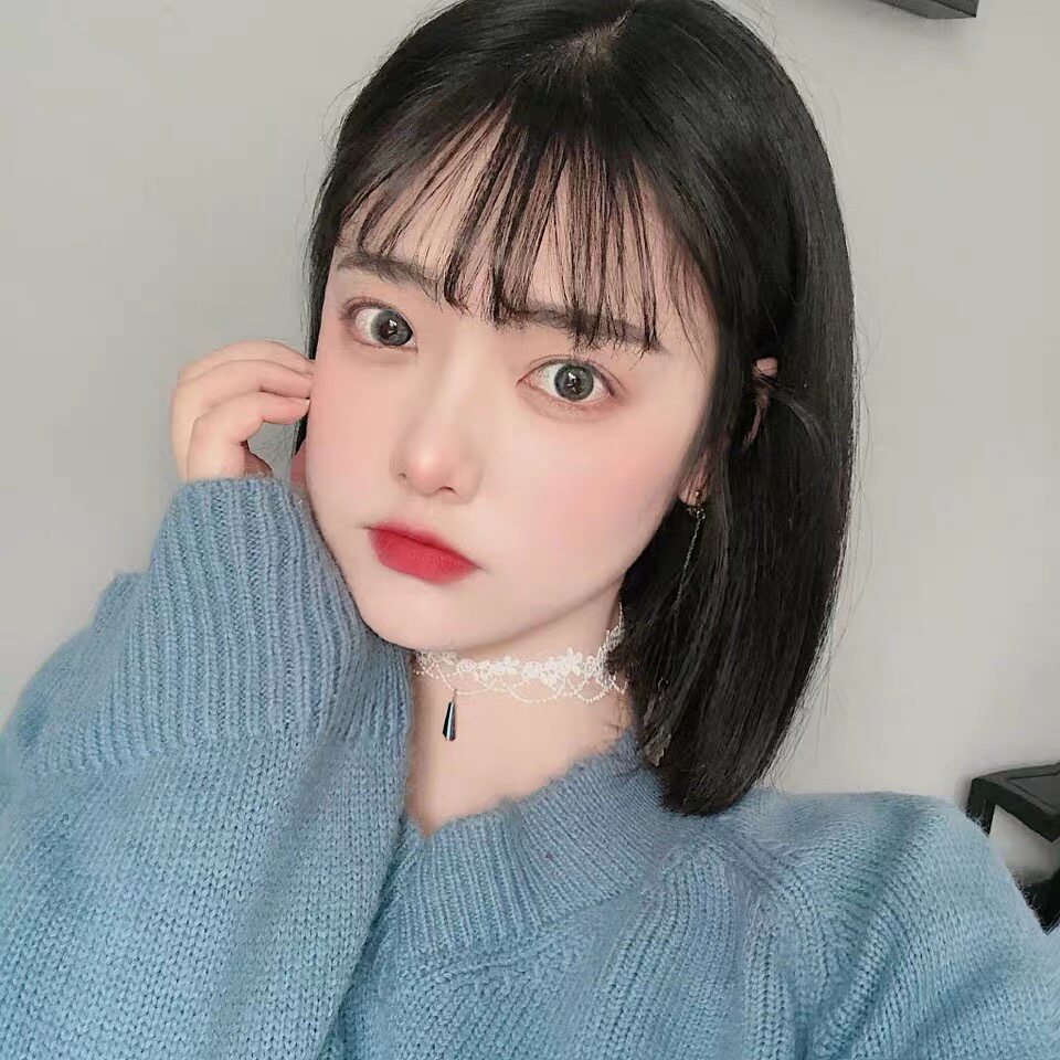 假发圆脸头套少女自然波波可爱刘海空气学生整顶假发