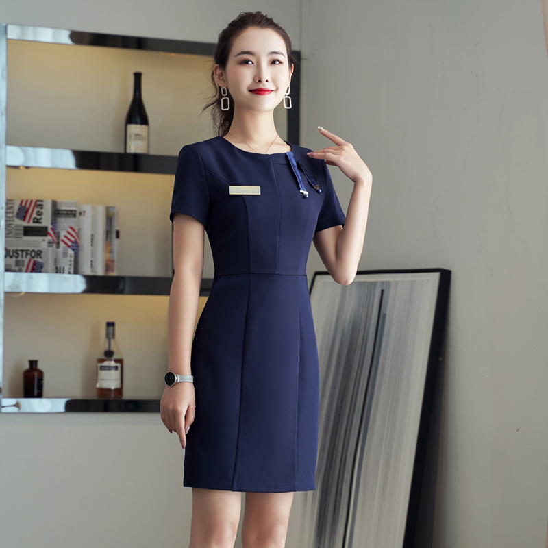 售楼部工作服置业顾问套裙连衣裙气质美容院工装高端职业装连衣裙