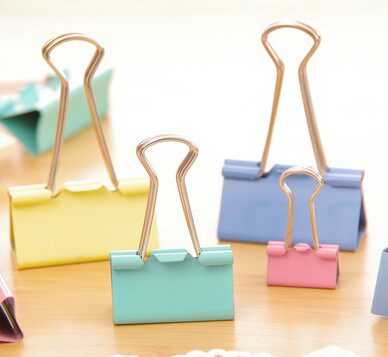 办公彩色长尾夹黑色大中小号燕尾夹创意票据夹夹子筒装包邮