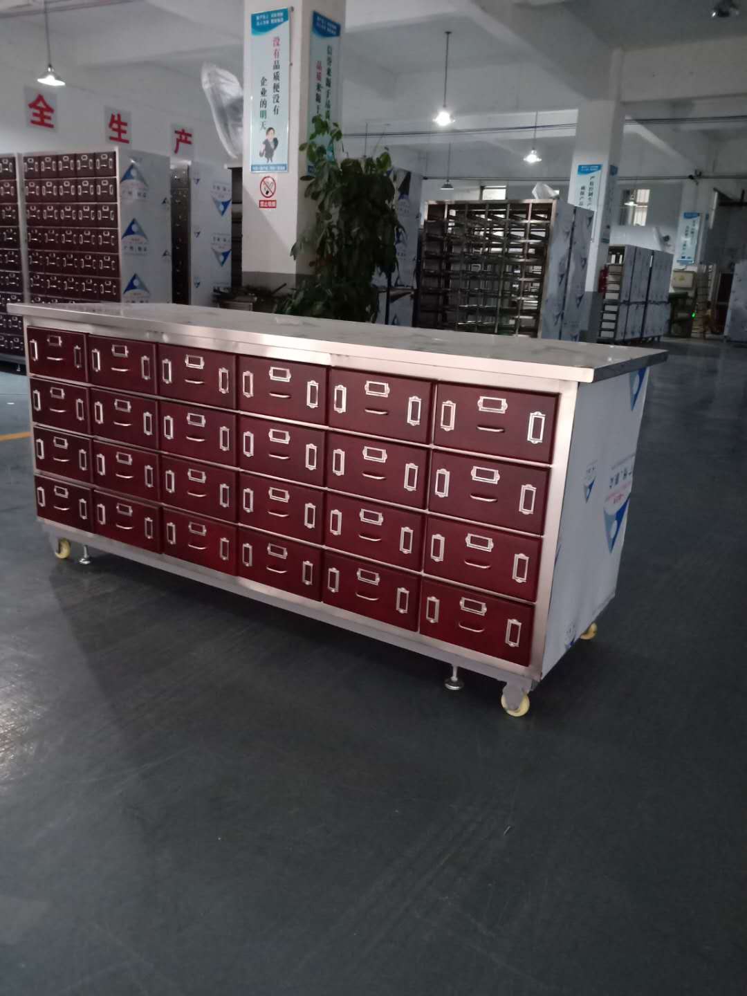 中药调剂全不不锈钢台中柜台药柜