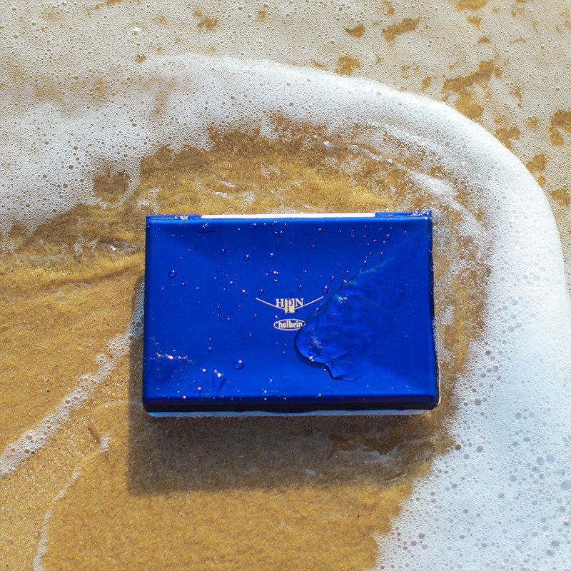 日本荷尔拜因hb小蓝蓝盒固体水彩空盒内附磁铁调色盒