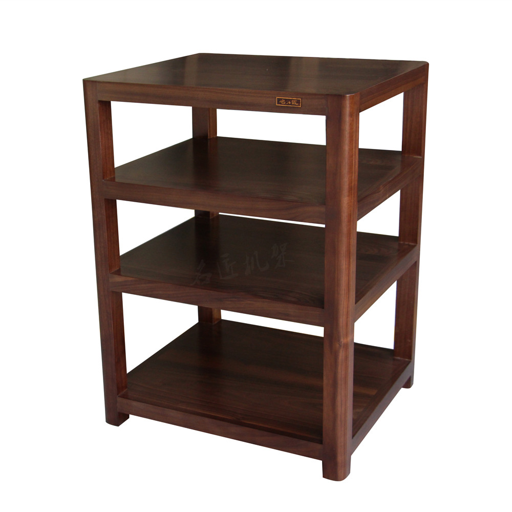 名匠机架胡桃木雅致单四层音响机架实木机架音响机柜器材架