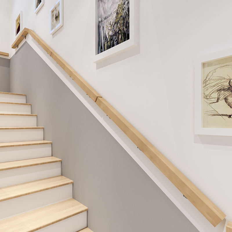 扶手方形靠墙楼梯实木老人防滑别墅幼儿园走廊楼梯扶手