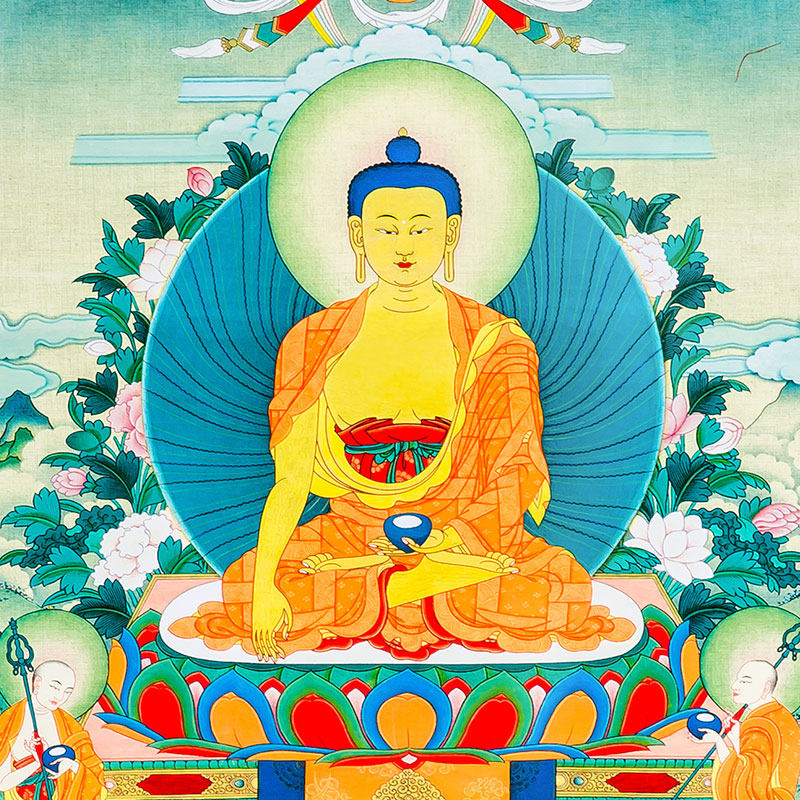 唐卡释迦牟尼刺绣布料装裱西藏装饰挂画佛像藏族唐卡