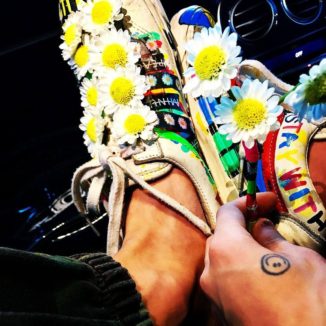 bigbanggd同款蓝色雏菊缺口胶带胶带