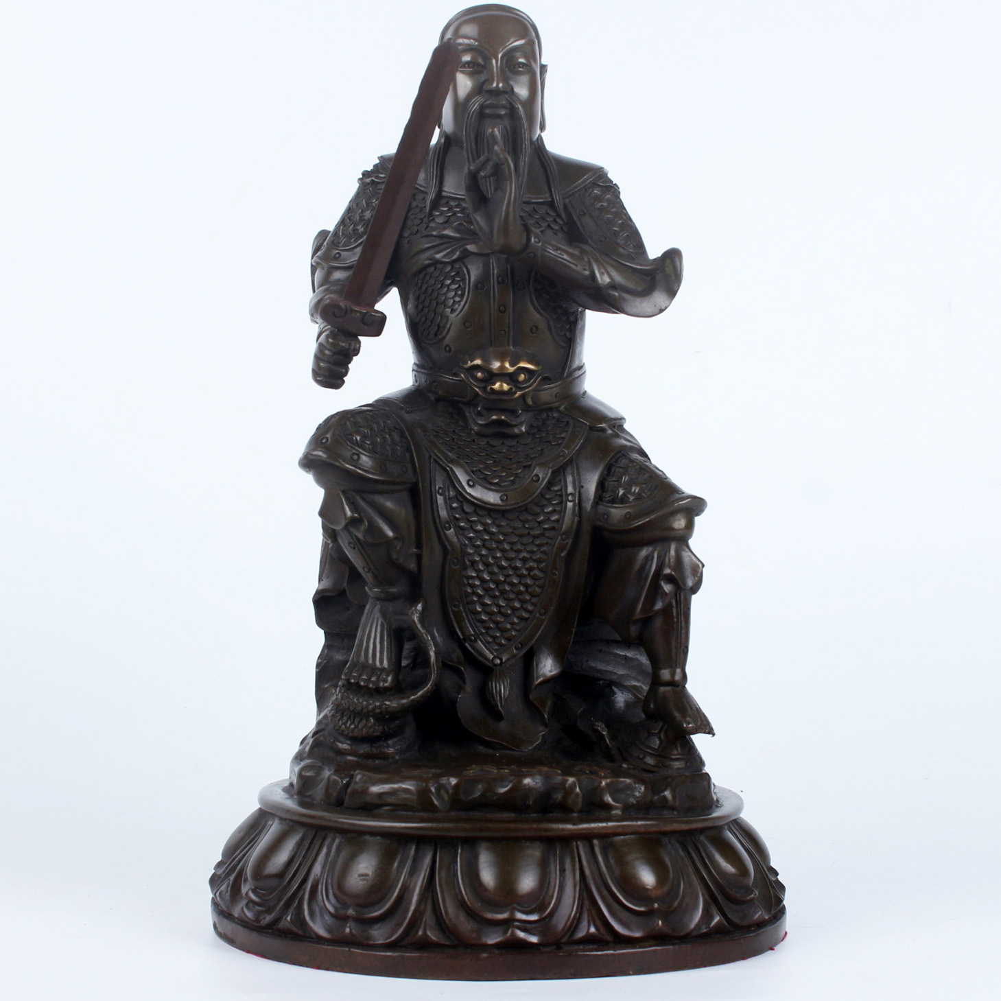 神像28cm玄天上帝真武大帝北帝玄武祖师祥狮摆件