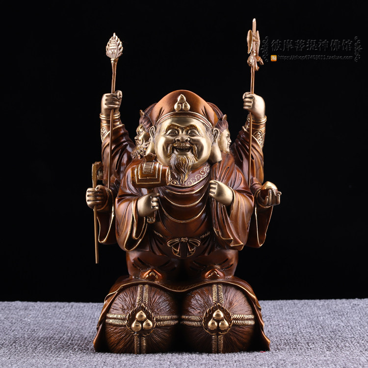 财神大黑迦罗供奉神像招财切金纯铜摩诃黑天摆件