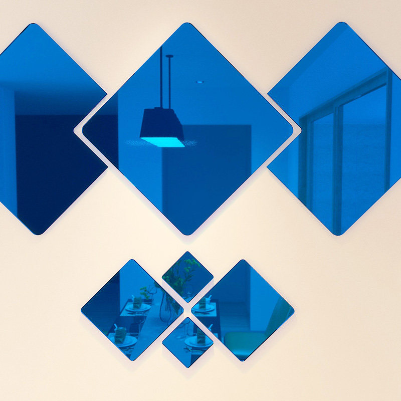 装饰墙面银色创意自粘卫浴卧室立体镜面墙装饰品墙贴