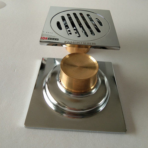 地漏菲时特隔臭防鼠镀铬不锈钢卫生间淋浴加厚防堵地漏