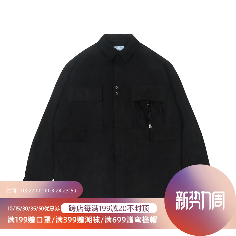 【潮WOO专属】FEAROM日系工装男女长袖衬衫春秋款情侣麂皮衬衣潮