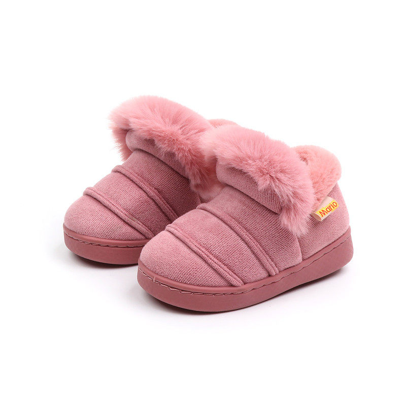 灯芯绒毛口室内外家居包跟棉鞋一家三口亲子家居鞋 - 萌萌,站起来!